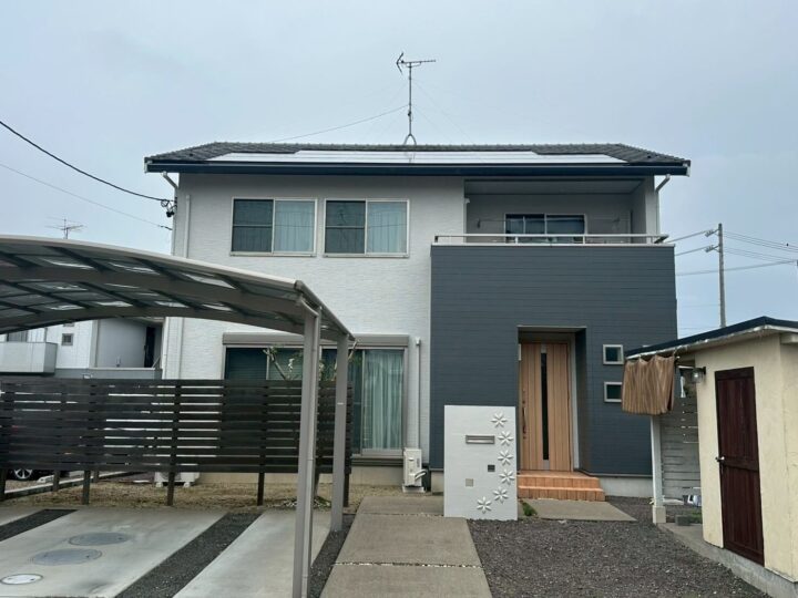 大垣市の外壁塗装・擁壁塗装　　モダンスタイルの外壁