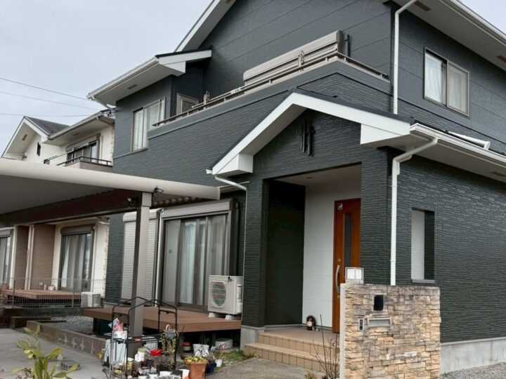 大垣市の外壁塗装・屋根塗装・擁壁塗装　落ち着きカラーで魅せる住まい